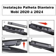 Kit 3 Palhetas Limpador Parabrisa Silicone Fiat Mobi 2016-2024 - Visão Clara! - imagem 4
