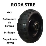 RODA DE BORRACHA SCHIOPPA STREET STRE 6x2 - Resistência e Mobilidade 250kg Preta - imagem 2