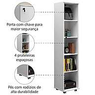 Armário Multiuso Lune com Chave e Rodízios – Organize seu Espaço com Segurança e Mobilidade - imagem 2