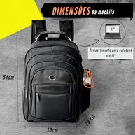 Mochila Grande E Reforçada Impermeável Para Notebook Antifurto Bolsa Executiva Masculina Feminina Trabalho Viagem Escolar Faculdade Cabo De Aço Saída Usb Saída Fone De Ouvido - imagem 4
