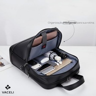 Mochila Couro Reforçada Executiva Grande Mochila para Notebook Trabalho Viagem Escola com Cabo de Aço Impermeável - imagem 5