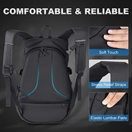 Mochila de motocicleta masculina - Mochila de capacete impermeável de grande capacidade para homens com bolso para laptop, grande - imagem 5