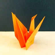 Estatueta Pássaro Tsuru 3D Laranja - 13cm - Decoração Moderna e Artesanal - imagem 4