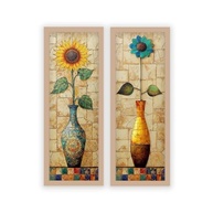 Kit 2 Quadros 18x45 cm Girassol - Decoração Moderna para Sala, Banheiro e Varanda - imagem 4