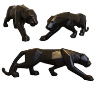 Estatueta Pantera Negra Geométrica em Resina - 41cm | Decoração Moderna para Casa e Escritório - imagem 1