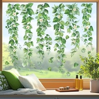 Adesivo de Janela Estático Wondevor com Folhas de Eucalipto - Decoração Verde Moderna - imagem 2