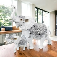 Elefante Branco Duo Decorativo em Gesso | Peça de Arte Moderna para Ambientes Elegantes - imagem 4