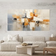Quadro Decorativo Abstrato Dourado 130x70cm - Arte Moderna para Ambientes Elegantes - imagem 2