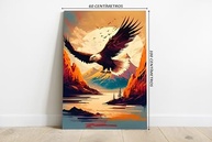 Tela Quadro Borda Infinita Águia Velho Oeste 100x60cm - Decoração Moderna com Estilo - imagem 3