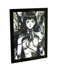 Quadro Decorativo Anime Garota Cyberpunk - Estética Japonesa Moderna para Quarto e Sala - imagem 1