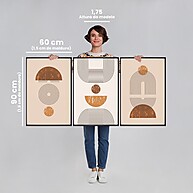 Quadros Decorativos Geométricos com Moldura: Transforme seu Espaço com Arte Moderna - imagem 2