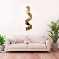 Escultura de Parede Dourada para Decoração Moderna - 70x30cm em Aço Carbono - imagem 2