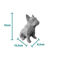 Bulldog Francês Sentado Decorativo 3D Azul Tiffany - 15 cm | Decoração Moderna e Estilosa - imagem 4