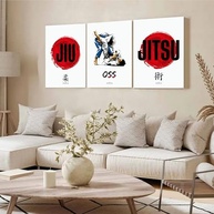 Kit 3 Quadros Decorativos Jiu-Jitsu - Arte Marcial Moderna Japão | 40x28cm | Design Exclusivo - imagem 3