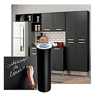 Papel de Parede Geométrico Preto 5m x 45cm – Decoração Fácil e Moderna - imagem 1