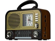 Rádio Retro Bluetooth FM/AM MP3 com USB, SD Card e Relógio - Estilo Vintage e Tecnologia Moderna - imagem 1