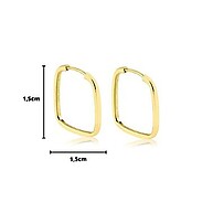 Argola de Ouro 18k Quadrada 1,5cm: Elegância Moderna - imagem 2