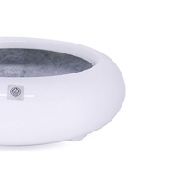 Vaso Decorativo Redondo Branco 40cm - Elegância Moderna - imagem 2