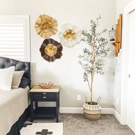Briful Decoração de Parede Dourada Moderna - 3 Placas de Flores em Metal para Casa e Escritório - imagem 4