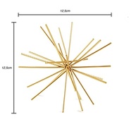 Escultura Ouriço em Metal Dourado - Decoração Moderna 3D 12cm - imagem 4
