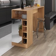Bancada com Adega e Espelho Multimóveis MP2248 - Mesa de Cozinha Moderna em Madeira - imagem 1
