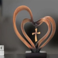 Estátua de Coração em Resina - Decoração Romântica Moderna para Casais | Presente Ideal para Dia dos Namorados - imagem 5