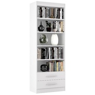 Estante Livreiro Multiuso com 2 Gavetas – Organização Moderna e Estilo para Qualquer Ambiente (Branco) - imagem 1