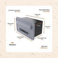 Caixa de Correios para Embutir em Parede com Grade de PVC - Resistente e Moderna na Cor Prata - imagem 3