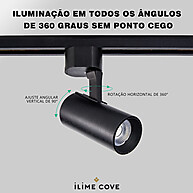 Luxuoso Spot LED Trilho 2m Preto com 6 Spots – Iluminação Moderna - imagem 1