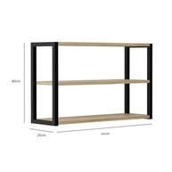 Estante de Parede Industrial com 3 Prateleiras Nogueira/Preto 40x60cm - Estilo e Organização Moderna - imagem 4