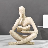 Estátua Feminina de Leitura - Escultura Moderna para Decoração de Ambientes - imagem 2
