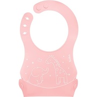 BUBA Babador de Silicone com Pega Migalhas Rosa - Proteção Moderna e Prática para Bebês - imagem 2