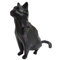 Escultura de Gato Geométrico 15cm Preta - Decoração Moderna para Mesa e Prateleira - imagem 4
