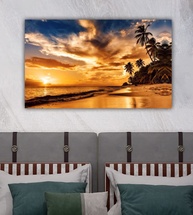 Tela Quadro Paisagem Praia Pôr do Sol 100x60cm - Decoração Moderna para Quarto e Sala - imagem 1