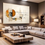 Quadro Abstrato Geométrico 90x60cm - Decoração Moderna para Sala e Quarto - imagem 4