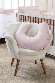 Apoio Amamentar Slim Linho Rosa Mescla - Conforto e Estilo para Mães Modernas - imagem 3
