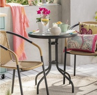 Mesa Redonda com Vidro Temperado 60x70cm Preto Just Home Collection - Modernidade e Durabilidade - imagem 1