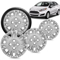 Kit 4 Calotas New Fiesta 2014-2016 Aro 15 Prata Grid - Design Moderno e Fixação Segura - imagem 1
