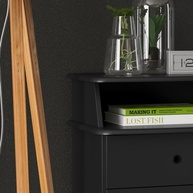 Mesa de Cabeceira de Luxo com 3 Gavetas em Preto Premium - Design Moderno e Funcional - imagem 5