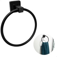 Porta Toalha Preto Fosco Redondo em Aço Inox 304 - Design Moderno para Banheiro e Lavabo - imagem 2