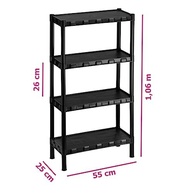Estante Modular 4 Prateleiras Pretas Agraplast 851 - Design Moderno e Resistente - imagem 3