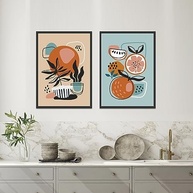 Quadros Decorativos com Moldura para Cozinha - Frutas Abstratas | Conjunto Moderno e Elegante - imagem 4
