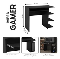 Mesa Escrivaninha para Computador Preto - Design Moderno para Escritório e PC Gamer - imagem 3