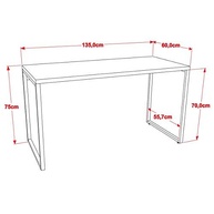 Mesa de Escritório Office Estilo Industrial 1,35m - Design Moderno e Resistente - imagem 4