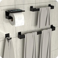 Kit Acessórios Banheiro Preto Fosco 4 Peças - Moderno e Resistente - imagem 2