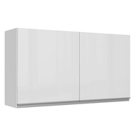 Armário Aéreo Madesa Acordes 120cm em MDF com Portas Branco Brilho - Design Moderno e Resistente - imagem 1