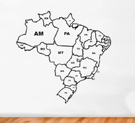 Adesivo Decorativo Mapa do Brasil com Estados - Design Moderno e Elegante - imagem 2