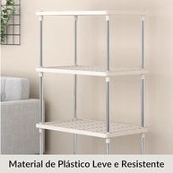 Rack Organizador Branco 4 Andares - Estante Plástica Multiuso com Design Moderno - imagem 4