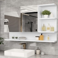 Armário Espelheira para Banheiro 1 Porta Cleópatra Branco - Design Moderno com Espelho e Resistência à Umidade - imagem 1