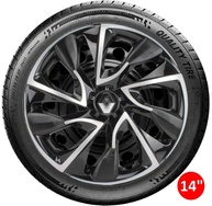 Jogo 4 Calotas Esportivas DS4 Preto/Prata Aro 14 - Design Moderno para Sandero, Logan, Clio e Mais! - imagem 5